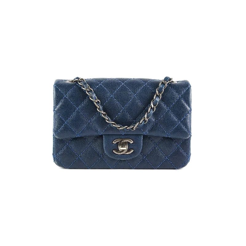 Chanel Mini Rectangular Blue Caviar