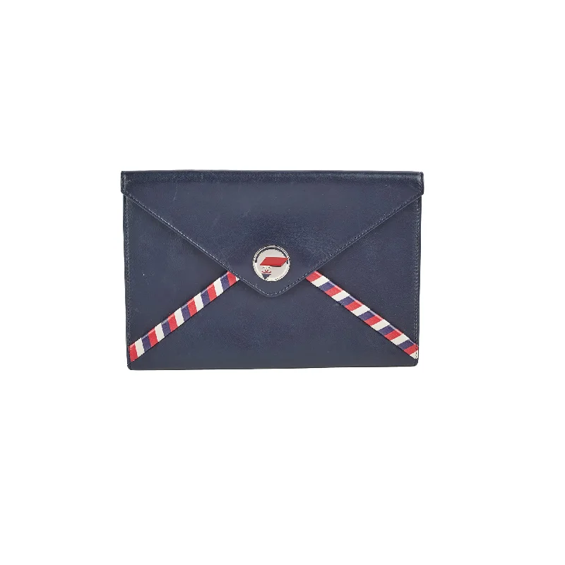 Chanel Navy Envelope Clutch