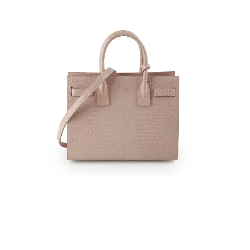 Saint Laurent Sac De Jour Baby Pink Croc