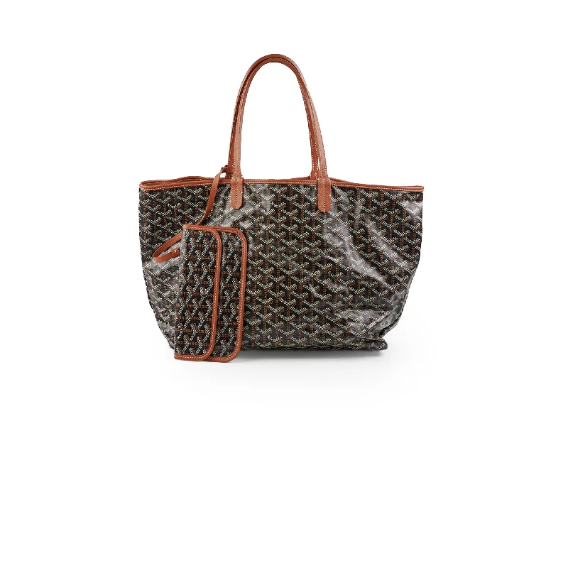 Goyard St Louis PM Black Tan Shoulder Bag