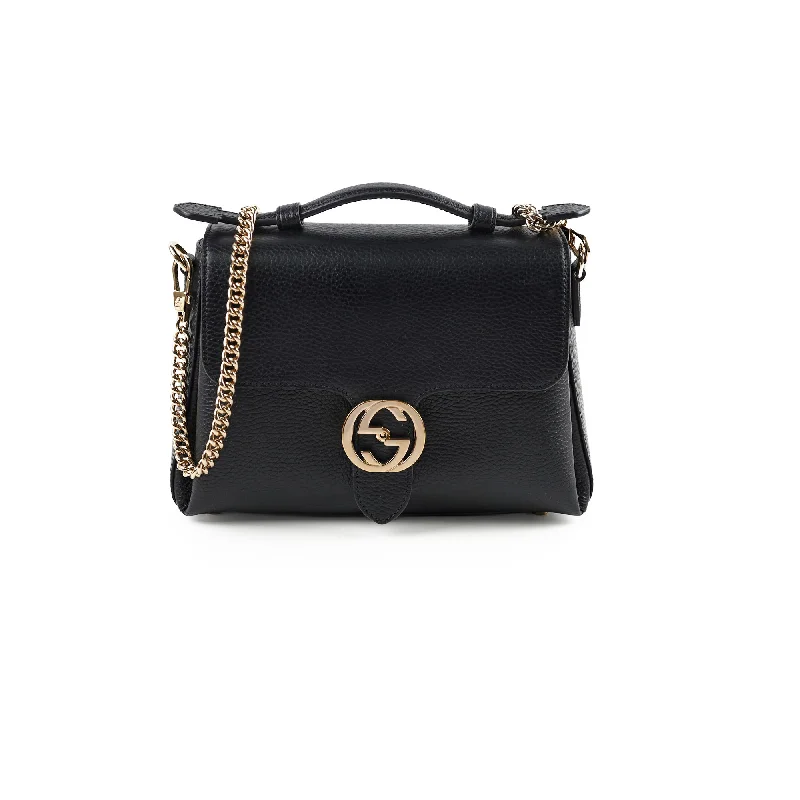 Gucci Leather Top Handle Bag Black