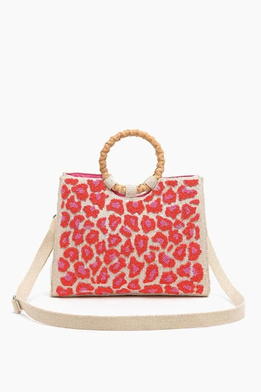 AB22676 Tina Pink Leopard Handheld Tote