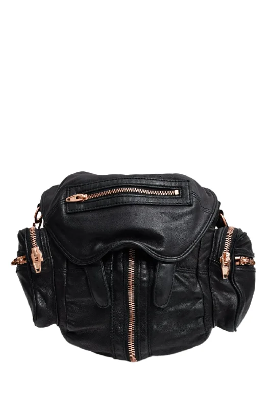 Alexander Wang Black Leather RGHW Mini Marti Backpack