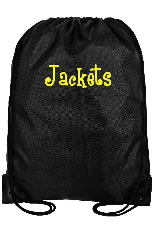 Black Flat Drawstring Backpack