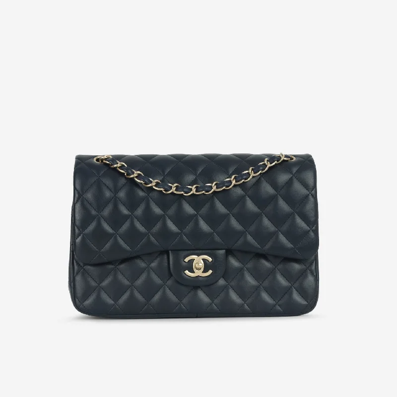 Chanel Chanel - Classic Flap Bag Jumbo - Navy Lambskin BGHW - 2014 - Pre-Loved