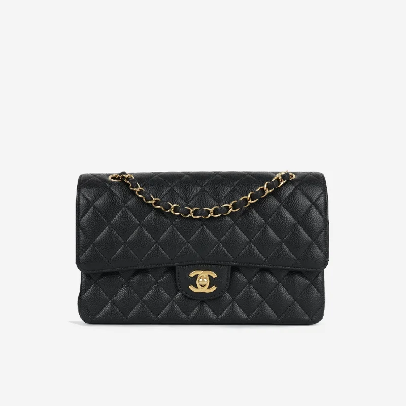 Chanel Chanel - Medium Classic Flap - Black Caviar GHW - Plaque Series - Pre-Loved