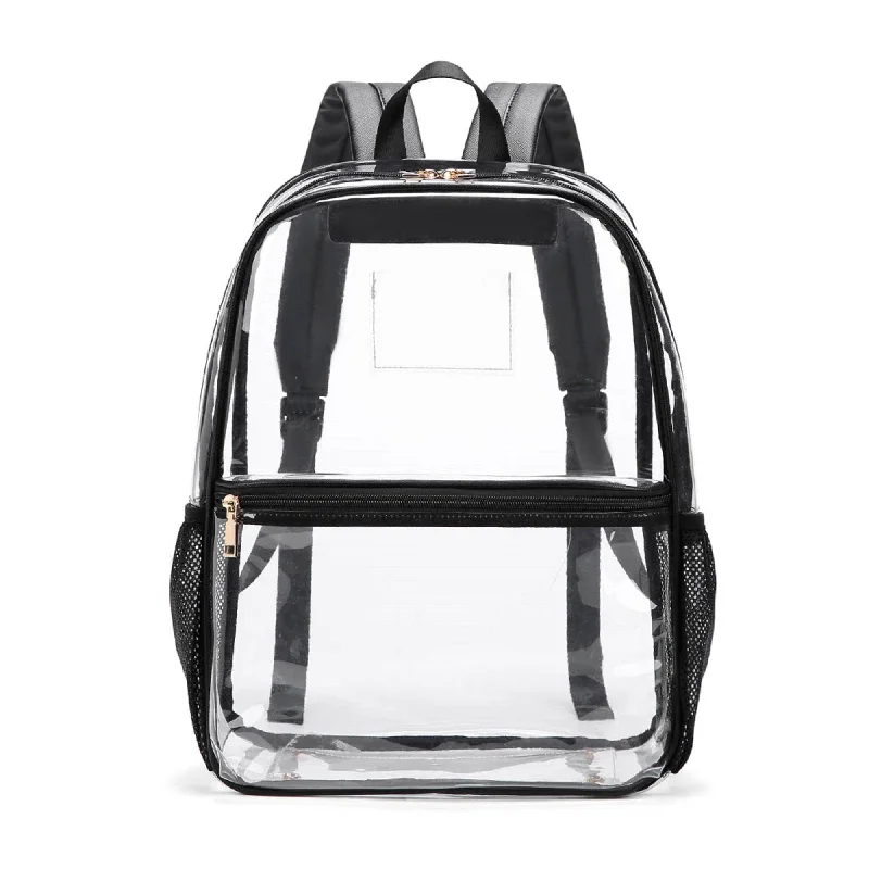 CL102W Macy Mesh Pocket Clear Backpack