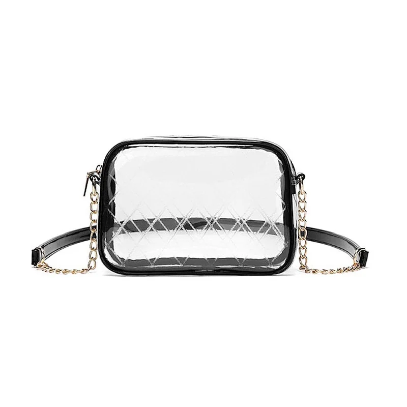 CL833 Clear Chain Strap Crossbody Bag