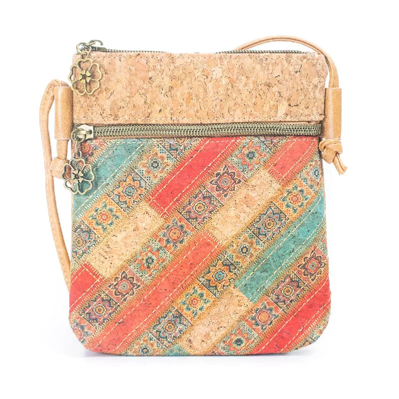 Crossbody Bag Natural Cork Patchwork 058