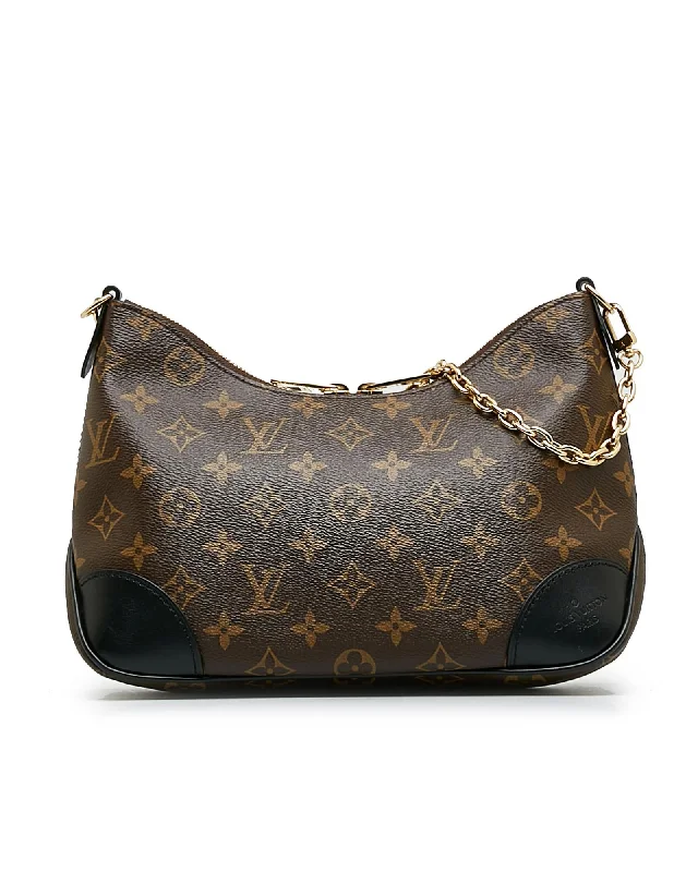 Monogram Canvas Boulogne Bag with Leather Trim and Curb Chain Strap