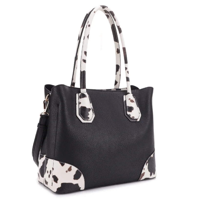 DJ1526C Rebecca Animal Trim Top Handle Handbag