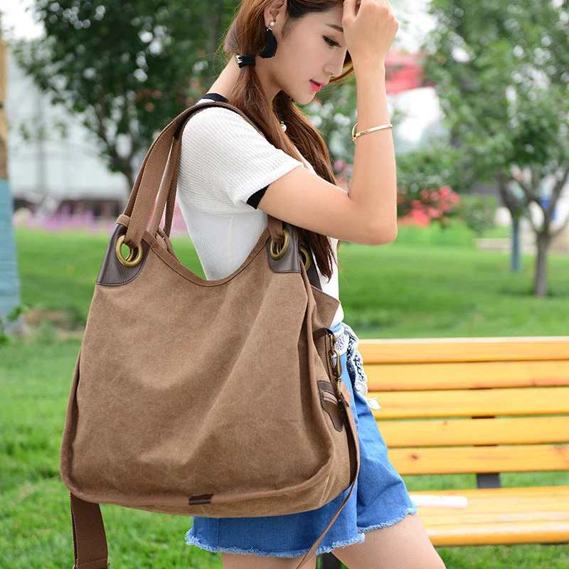 Fashion Canvas Bag Retro One-shoulder Portable Women