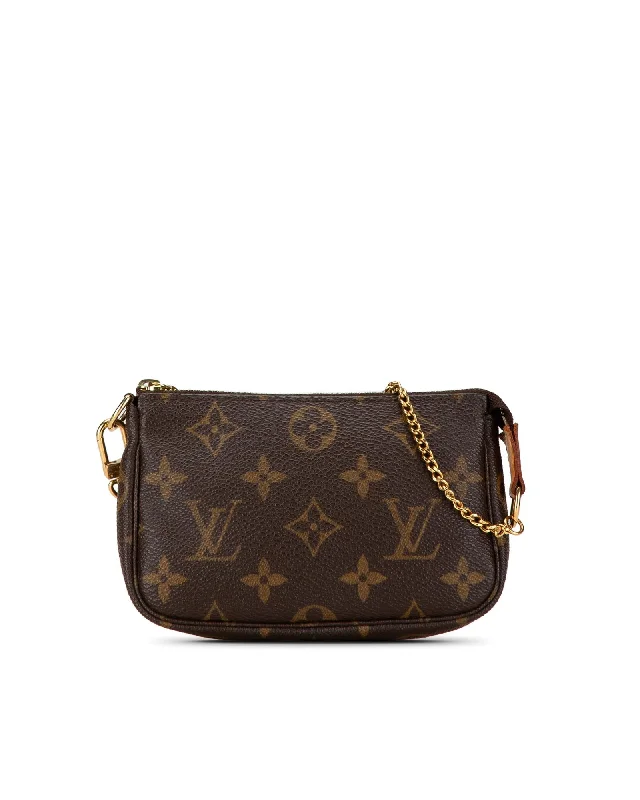 Monogram Canvas Mini Pochette with Gold-Tone Chain Strap