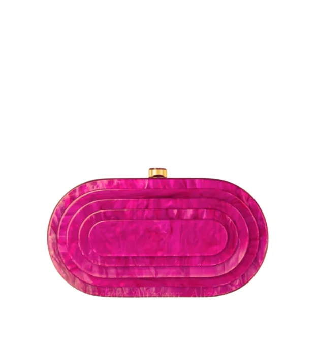 Fuchsia Acrylic Deco Clutch