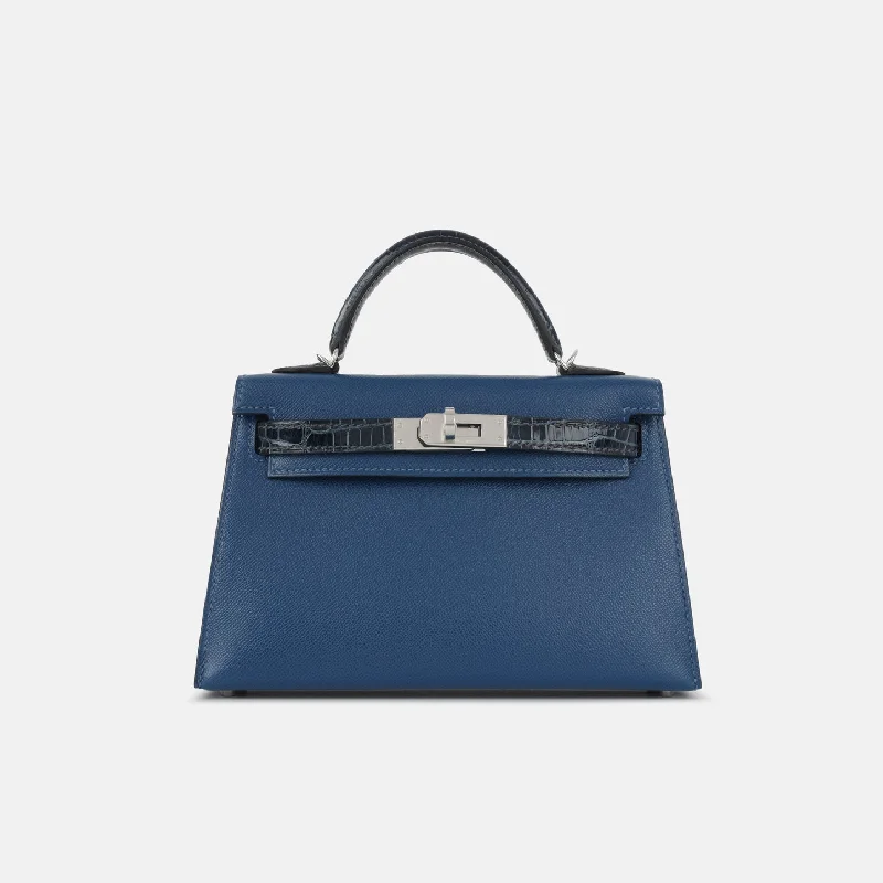 Hermès Hermès - Mini Kelly Touch - Deep Bleu Madame / Bleu Altique Alligator Lisse - PHW - 2024 - Brand New