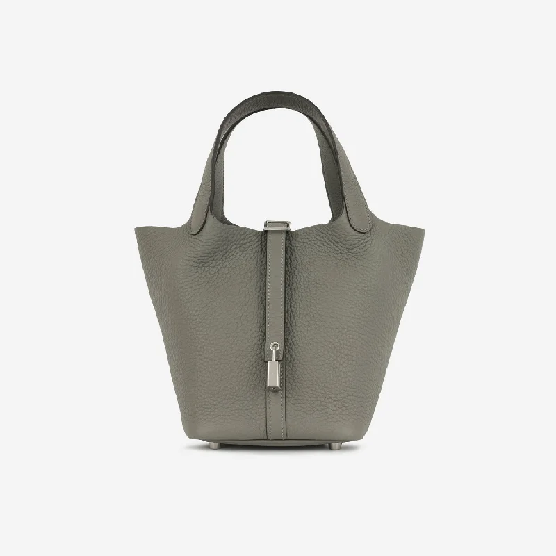 Hermès Hermès - Picotin 18 - Gris Meyer Clemence Leather PHW - Brand New - 2024