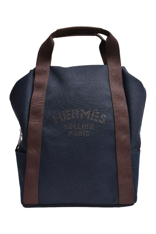 Hermès Selleir 2023 Navy Canvas Groom School Backpack