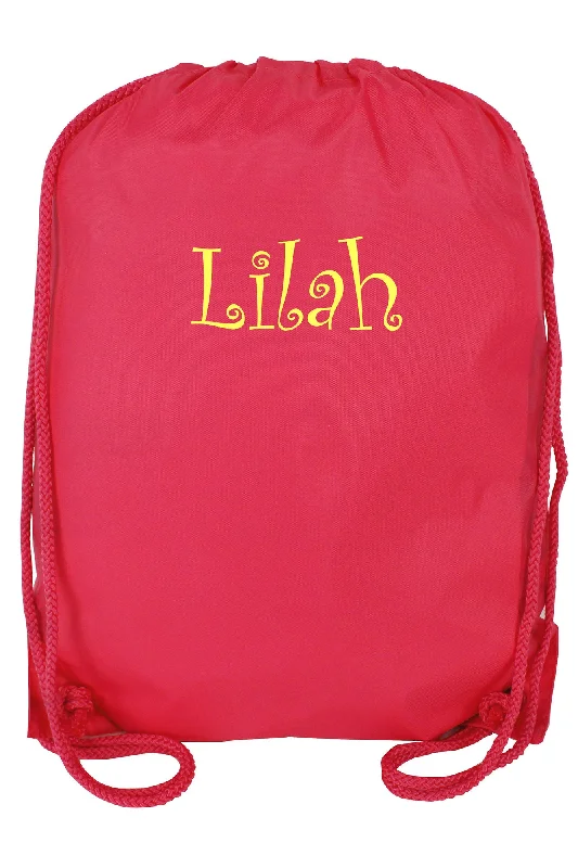 Hot Pink Drawstring Backpack