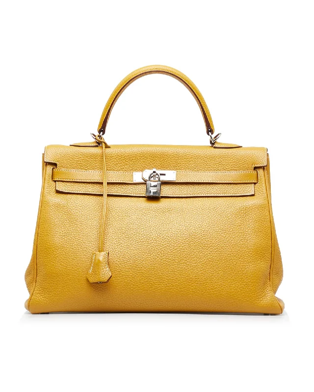 Togo Leather Kelly Retourne with Detachable Strap and Turn Lock Closure