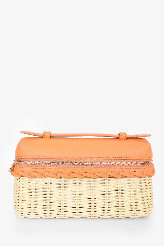 Loro Piana Orange/light Bamboo Extra Pocket L19 East-West Wicker