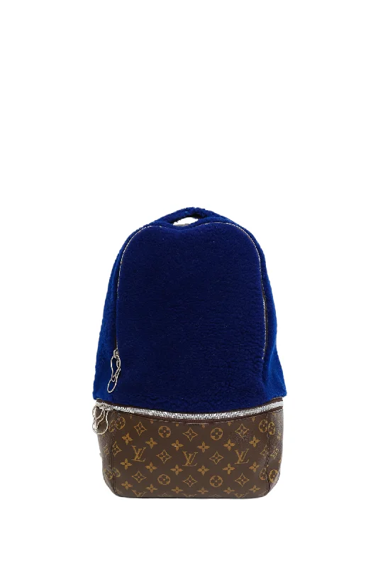 Louis Vuitton x Marc Newson 2015 Brown/Blue Monogram Shearling Backpack