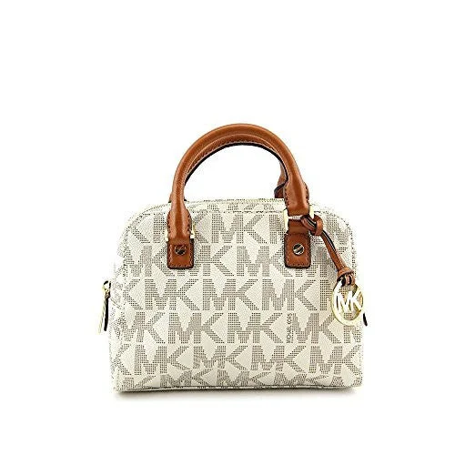 MICHAEL Michael Kors Jet Set Travel Small Signature Satchel (Vanilla)