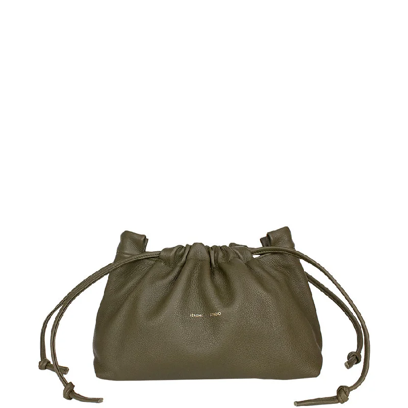 MINIMALISTIC LEATHER CLUTCH "KAI" IN OLIVE