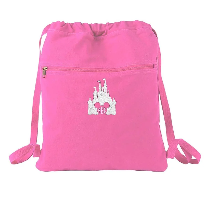 Monogrammed Disney Castle Cinched Backpack