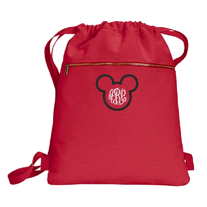 Monogrammed Mickey Mouse Cinched Backpack