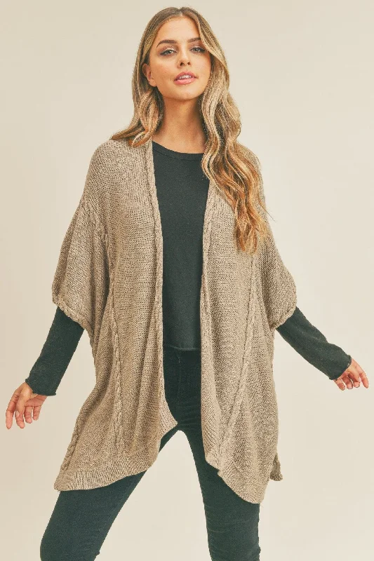 MS0263 Remi Braided Trim Line Knit Kimono