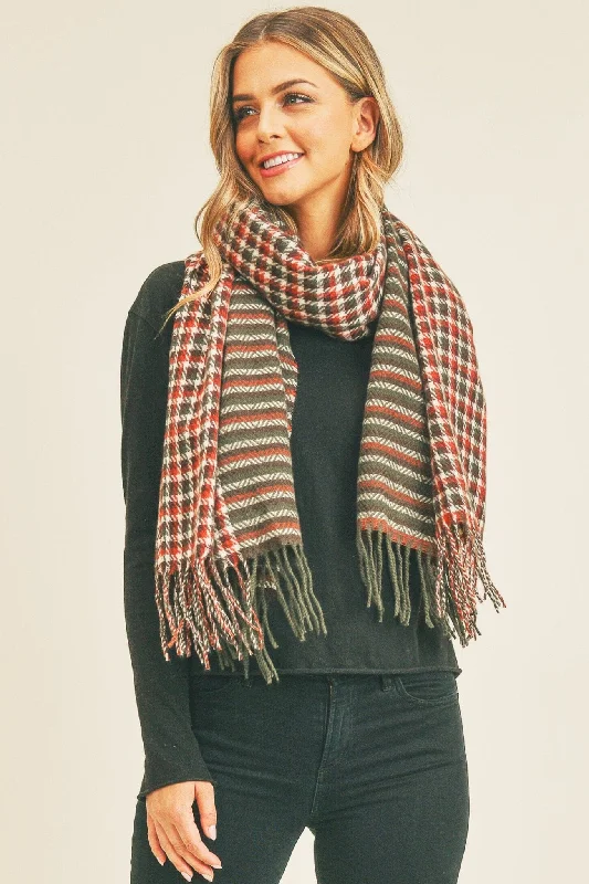 MS0266 Rachel Houndstooth Chevron Print Scarf