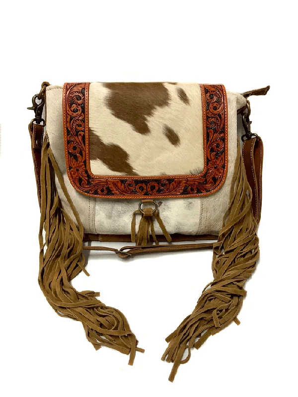 Myra Bag S-6220 Womens Blaze Handtooled Bag Brown