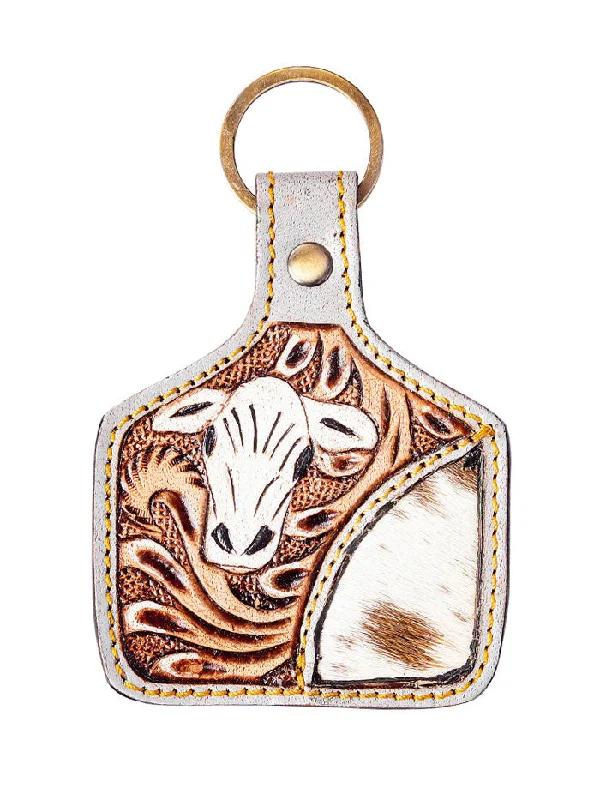 Myra Bag S-9447 Heading Home Hand Tooled Key Fob Tan