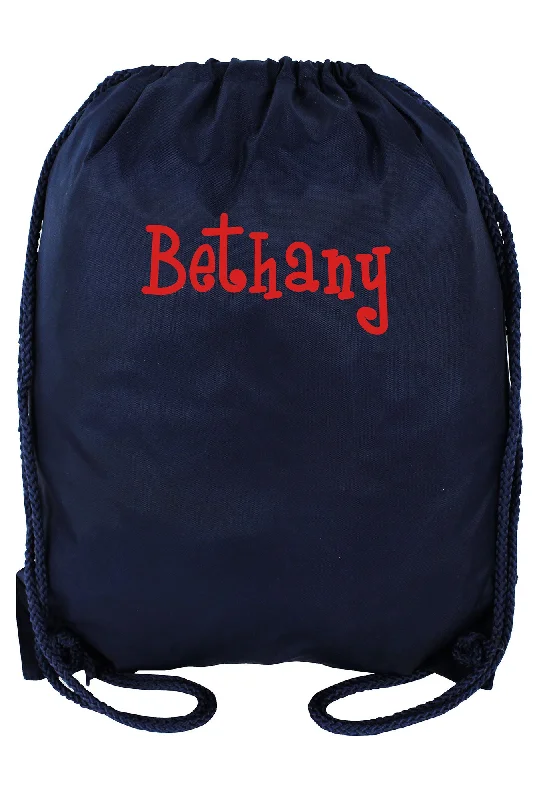 Navy Blue Drawstring Backpack