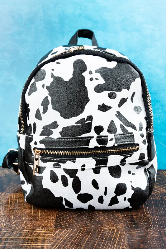 Deja Moo Faux Leather Small Backpack