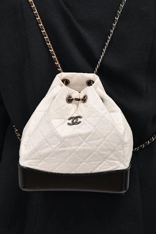 Pre-Loved Chanel™ 2018 White/Black Gabrielle Backpack