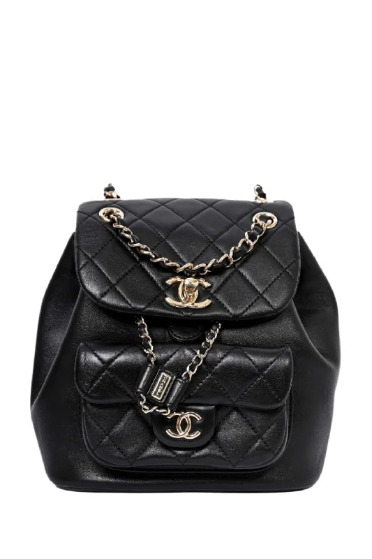 Chanel™ 2023 Black Lambskin Leather Duma Backpack