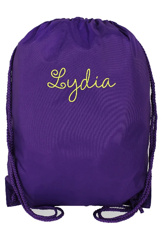 Purple Drawstring Backpack