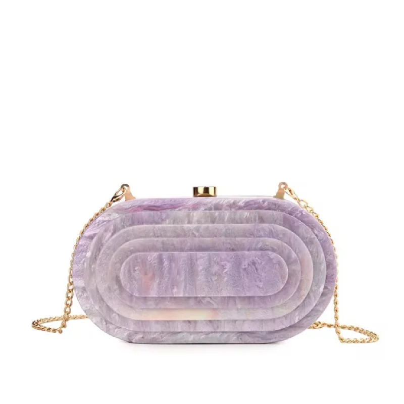 Lilac Acrylic Deco Clutch