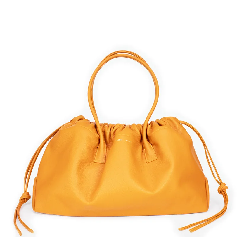 SPACIOUS LEATHER SHOPPER "QUINN" IN ORANGE