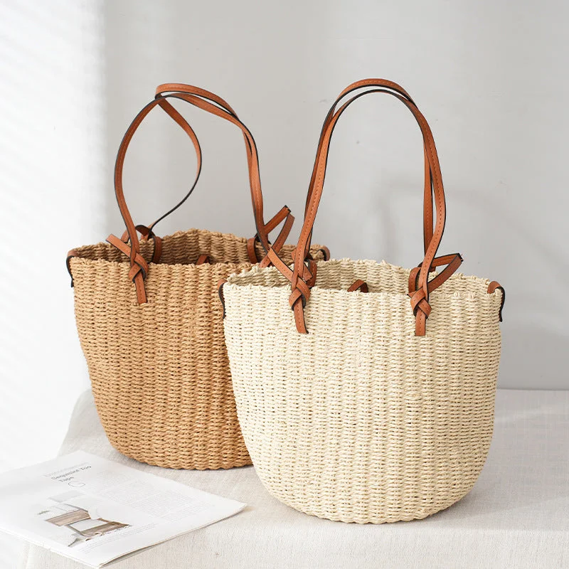 Straw Woven Bag Women's Large Capacity Shoulder Woven Tote