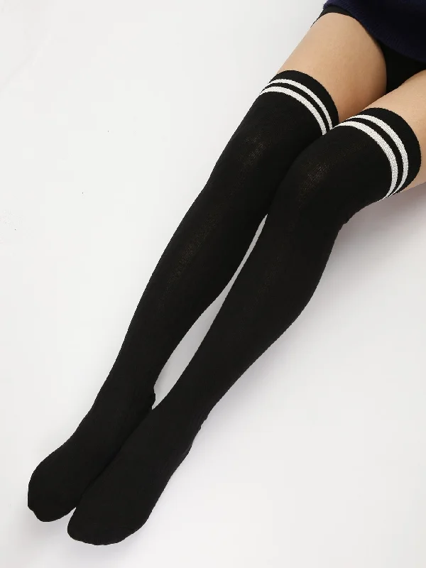 Striped Over The Knee Thigh High Socks