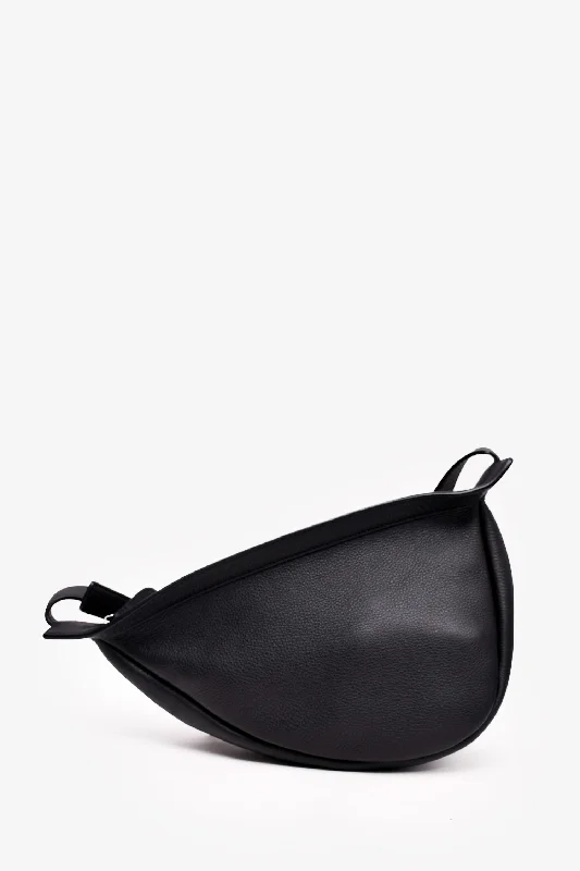 The Row Black Leather 'Slouchy Banana' Bag