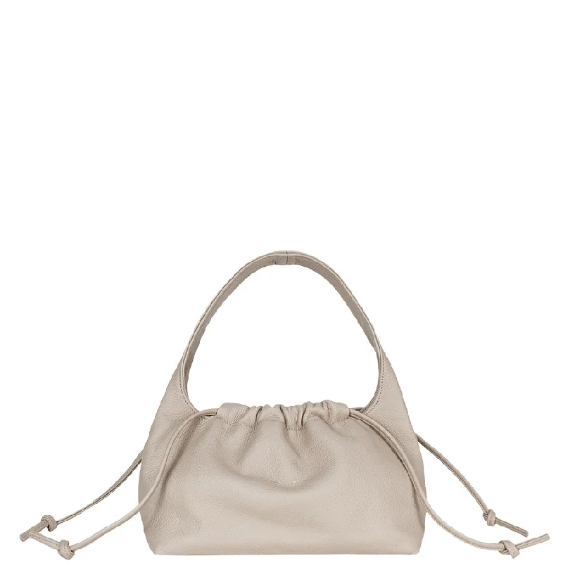 TIMELESS LEATHER SHOULDER BAG "LOU" IN BEIGE