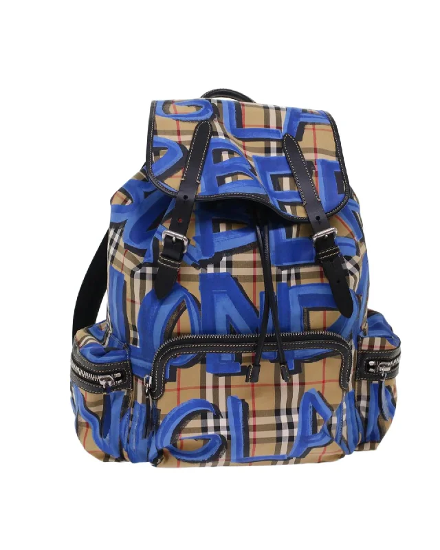 Canvas and Leather Graffiti Backpack