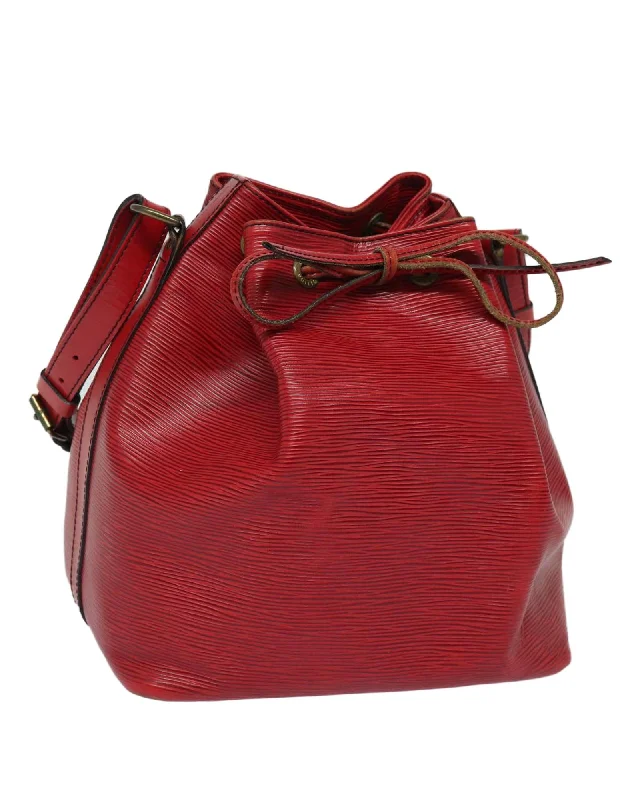 Epi Leather Shoulder Bag with Adjustable Strap