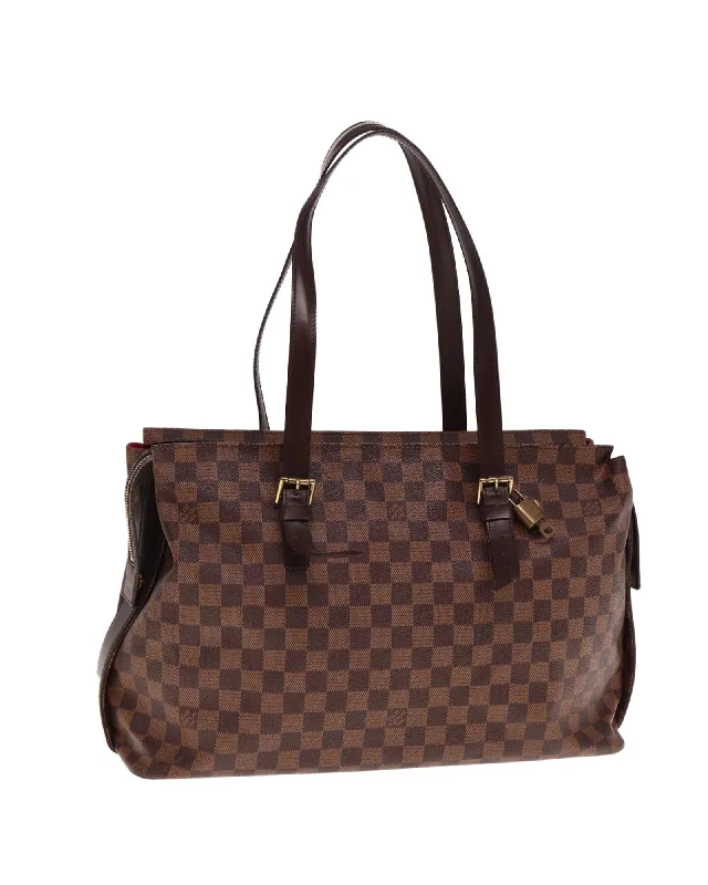 Damier Ebene Canvas Chelsea Tote Bag with Dust Bag and Padlock