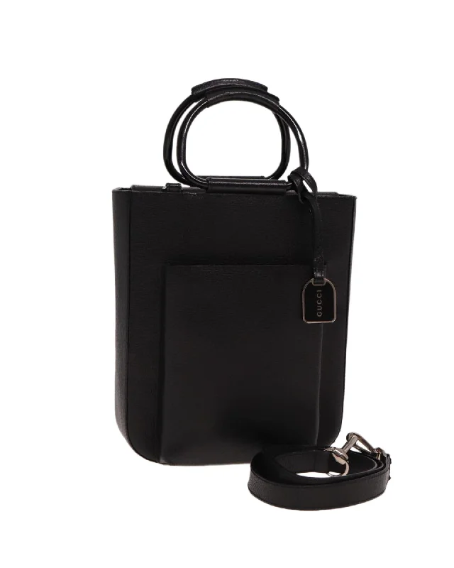 Leather 2-Way Hand Bag with Shoulder Strap