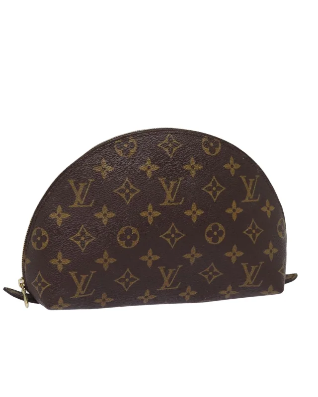 Monogram Canvas Cosmetic Pouch with Zipper Closure