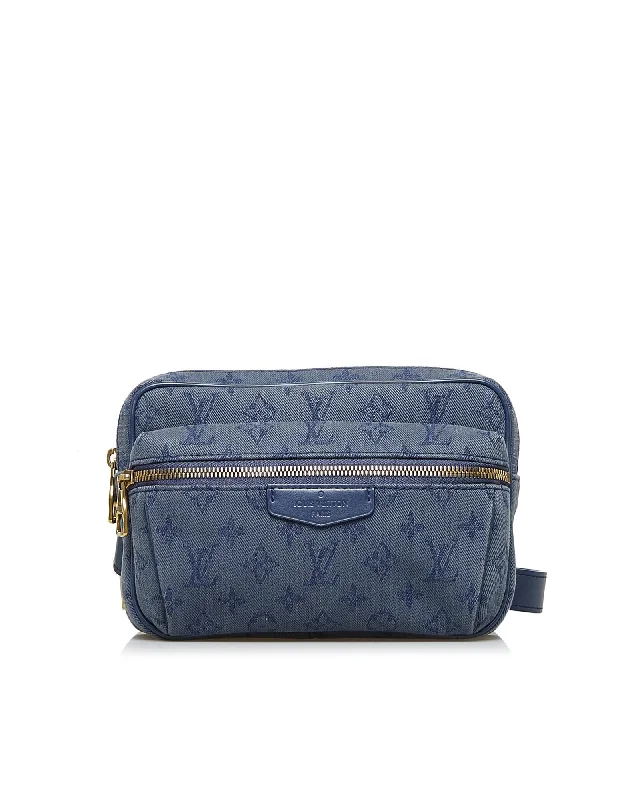 Monogram Denim Outdoor Belt Bag with Zip Pocket